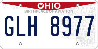 OH license plate GLH8977