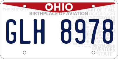OH license plate GLH8978