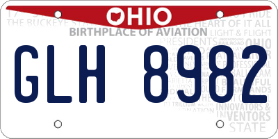 OH license plate GLH8982