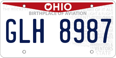 OH license plate GLH8987
