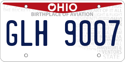 OH license plate GLH9007