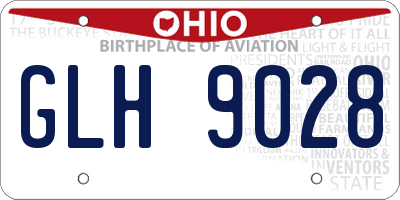 OH license plate GLH9028
