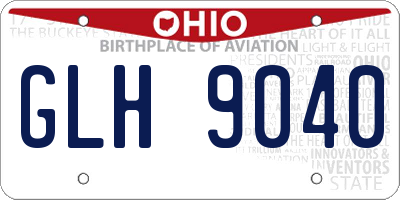 OH license plate GLH9040