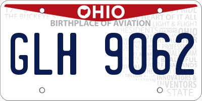 OH license plate GLH9062