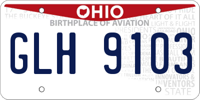 OH license plate GLH9103