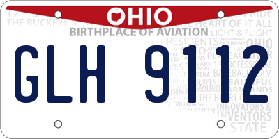 OH license plate GLH9112