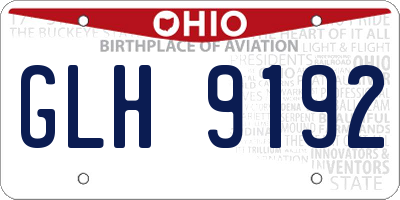 OH license plate GLH9192