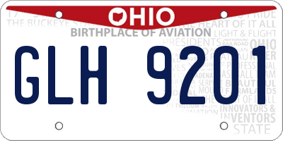 OH license plate GLH9201