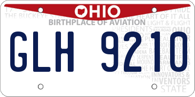 OH license plate GLH9210