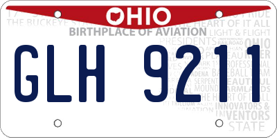 OH license plate GLH9211