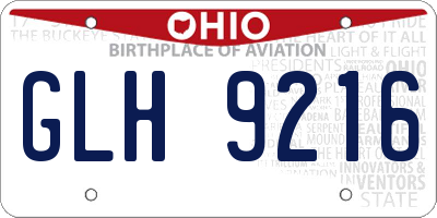 OH license plate GLH9216