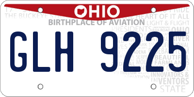 OH license plate GLH9225