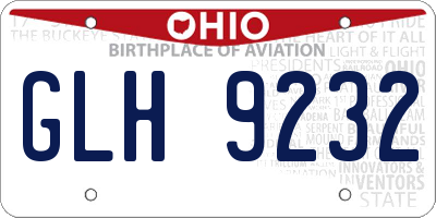 OH license plate GLH9232