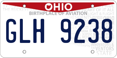 OH license plate GLH9238