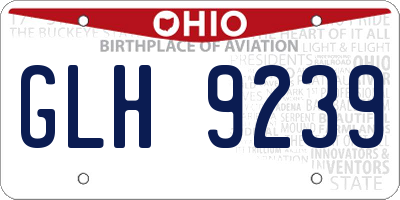 OH license plate GLH9239