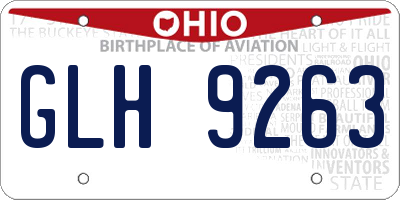 OH license plate GLH9263