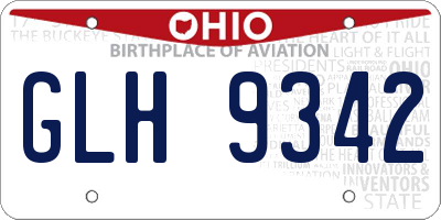 OH license plate GLH9342
