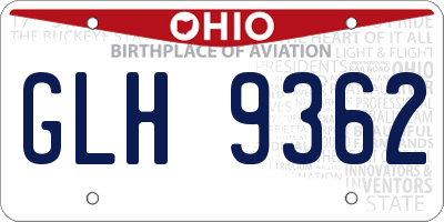 OH license plate GLH9362