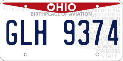 OH license plate GLH9374