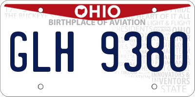 OH license plate GLH9380