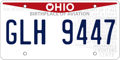 OH license plate GLH9447