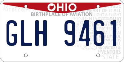 OH license plate GLH9461