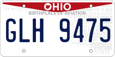 OH license plate GLH9475