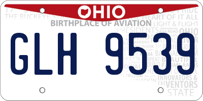 OH license plate GLH9539