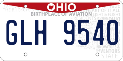 OH license plate GLH9540