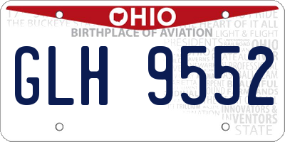 OH license plate GLH9552