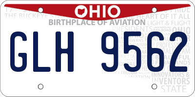 OH license plate GLH9562