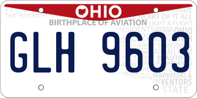 OH license plate GLH9603