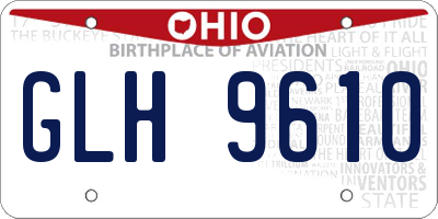 OH license plate GLH9610