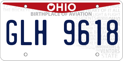 OH license plate GLH9618