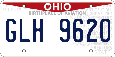 OH license plate GLH9620