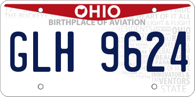 OH license plate GLH9624