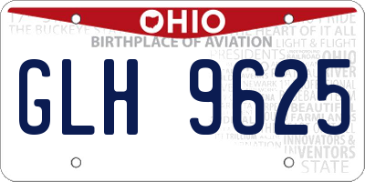 OH license plate GLH9625