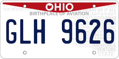 OH license plate GLH9626