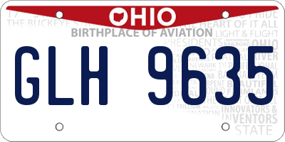 OH license plate GLH9635