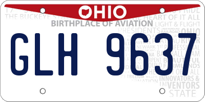 OH license plate GLH9637