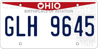 OH license plate GLH9645