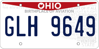 OH license plate GLH9649