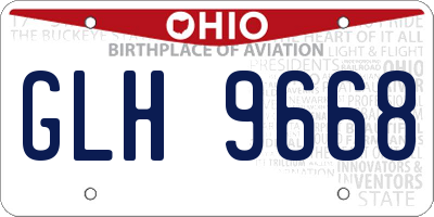 OH license plate GLH9668