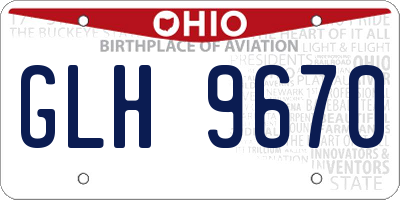OH license plate GLH9670