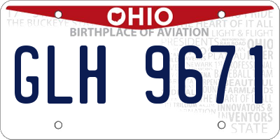 OH license plate GLH9671
