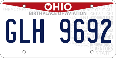 OH license plate GLH9692