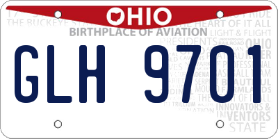OH license plate GLH9701