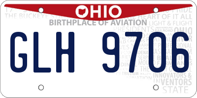 OH license plate GLH9706