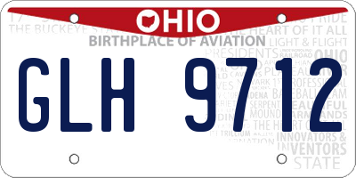OH license plate GLH9712