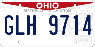 OH license plate GLH9714